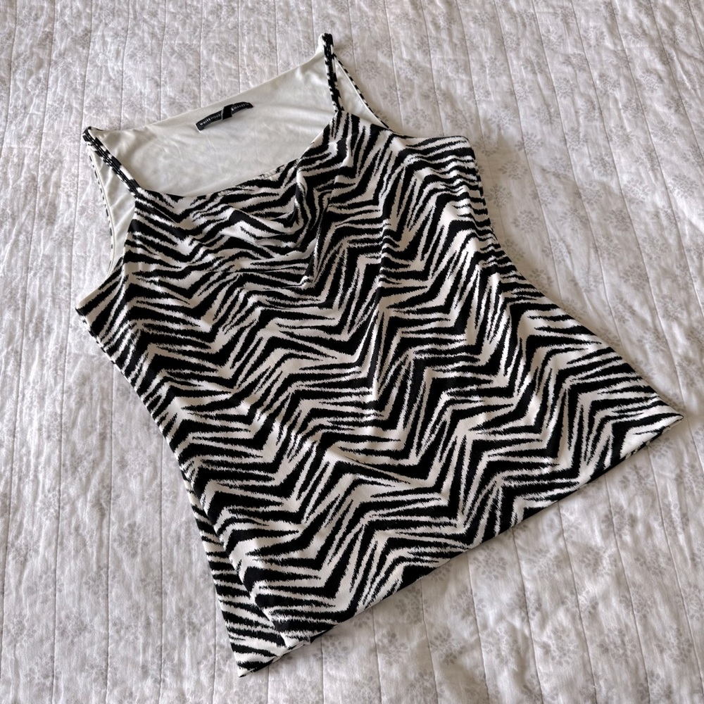 White House black Market zebra like patterned tank